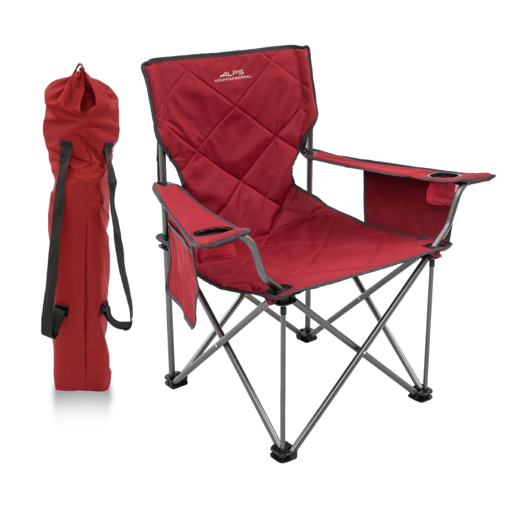 Heavy-Duty Folding Camping Chair with Mesh Cup Holders and Storage Pockets