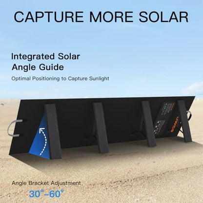 Lightweight Foldable Portable Solar Panel with Adjustable Kickstand for Camping and RV Use