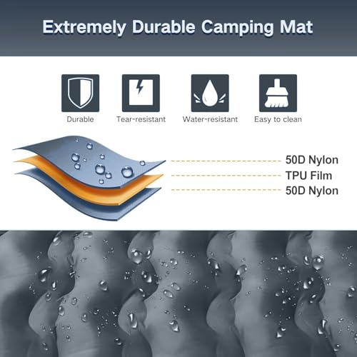 Double 6-Inch Self-Inflating Sleeping Pad with Foot Pump