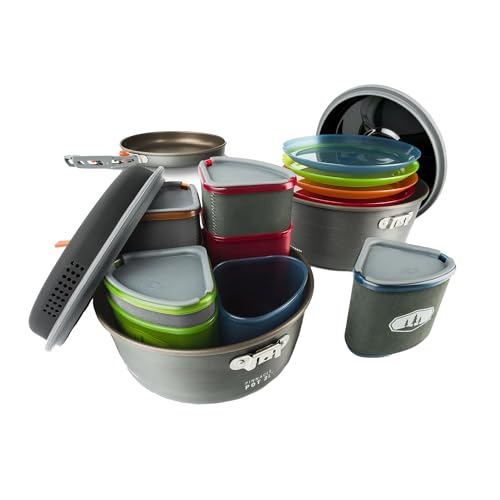 4-Person Non-Stick Camping Cookware Set with Nesting Design