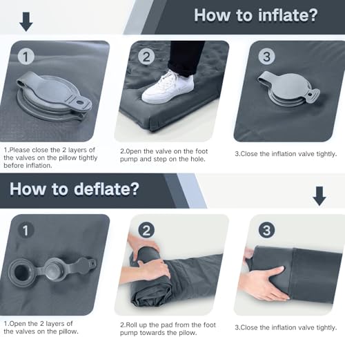 Double 6-Inch Self-Inflating Sleeping Pad with Foot Pump