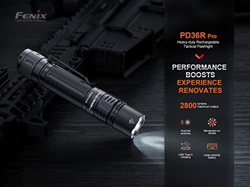 2800 Lumen USB Rechargeable LED Tactical Flashlight with Charging Cable and Carry Case