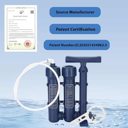 Large Emergency Hand Pump Water Filtration System with 3-Stage Purification