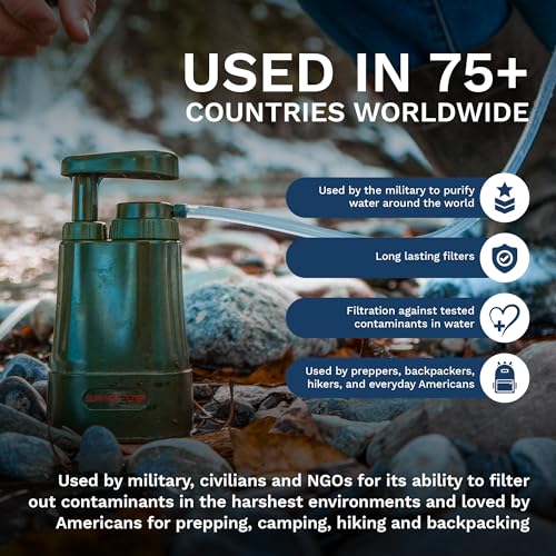 0.01 Micron Portable Hand Pump Survival Water Filtration System