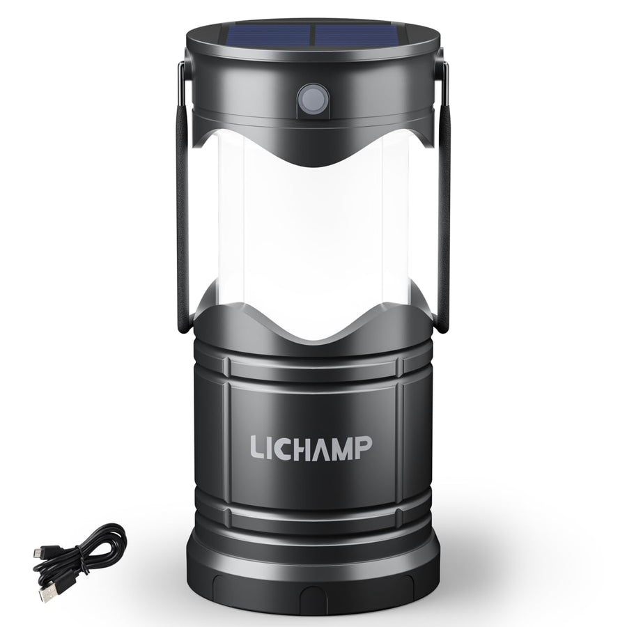 USB Rechargeable Solar LED Camping Lantern with Multiple Lighting Modes for Emergency Use