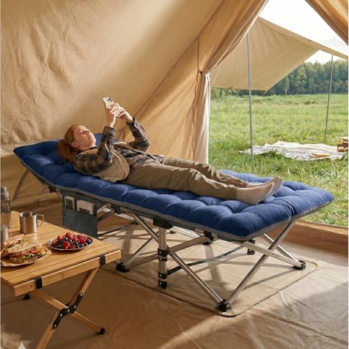 ABORON Folding Camping Cot W/Mat for Adults