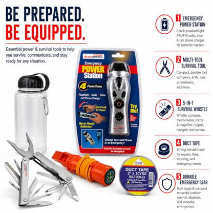 2-Person 72-Hour Deluxe Emergency Go-Bag with Survival Supplies and Power Device