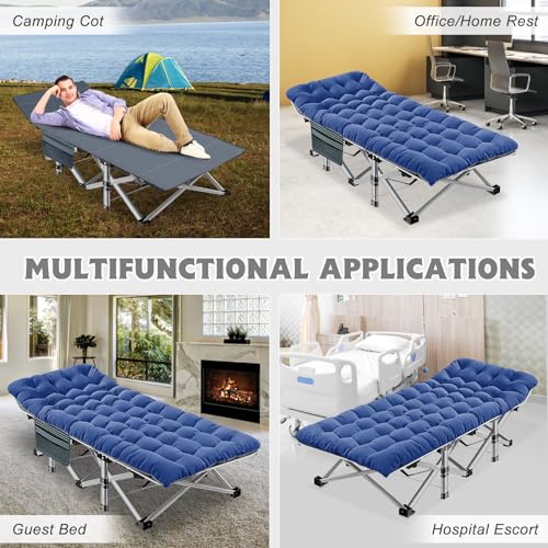 ABORON Folding Camping Cot W/Mat for Adults