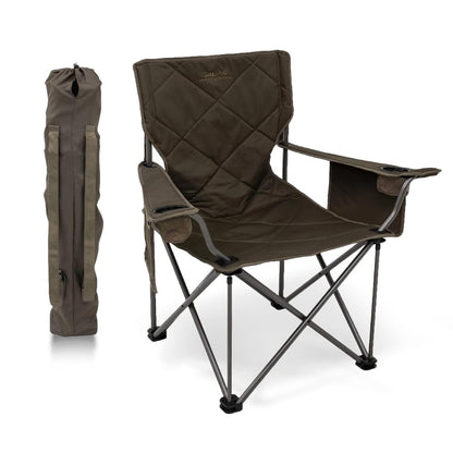 Heavy-Duty Folding Camping Chair with Mesh Cup Holders and Storage Pockets