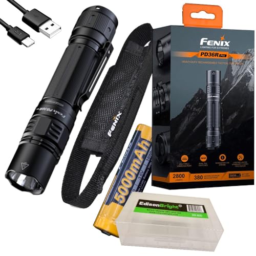 2800 Lumen USB Rechargeable LED Tactical Flashlight with Charging Cable and Carry Case