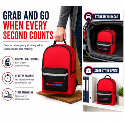 2-Person 72-Hour Deluxe Emergency Go-Bag with Survival Supplies and Power Device