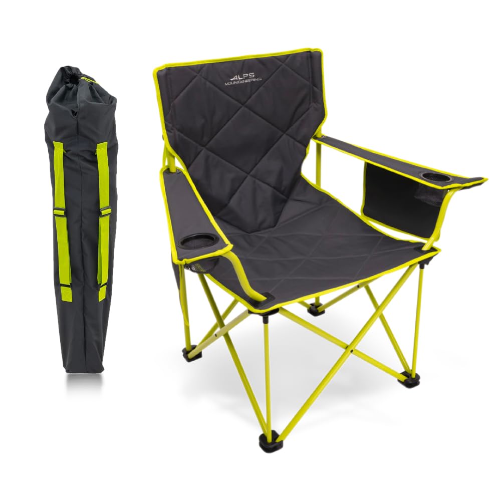 ALPS Mountaineering King Kong Camping Chairs for Adults with Mesh Cup Holders and Pockets, Built Durable and Reliable with Compact Foldable Steel Frame