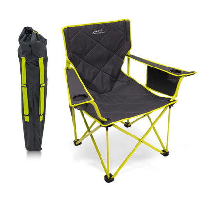 Heavy-Duty Folding Camping Chair with Mesh Cup Holders and Storage Pockets