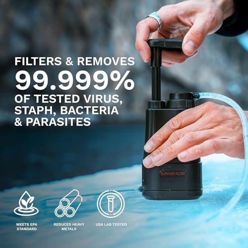 0.01 Micron Portable Hand Pump Survival Water Filtration System