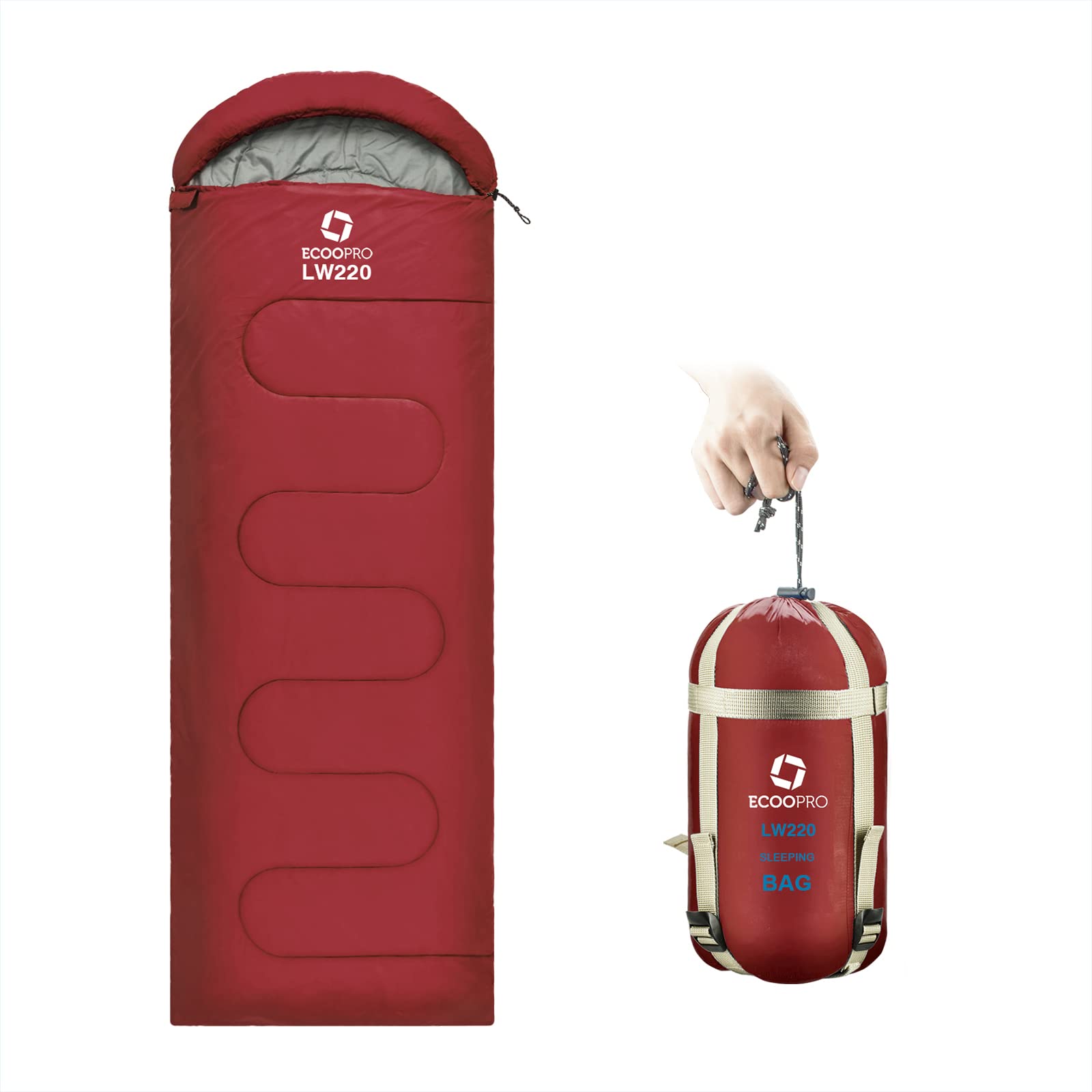 Compact Waterproof Warm Weather Sleeping Bag for Adults