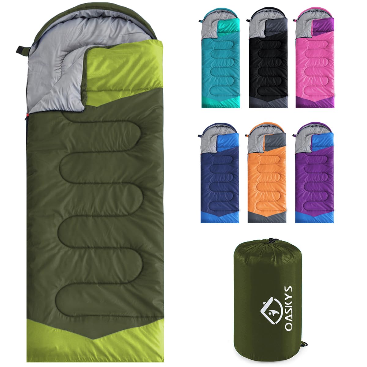 3-Season Waterproof Lightweight Sleeping Bag for All Ages