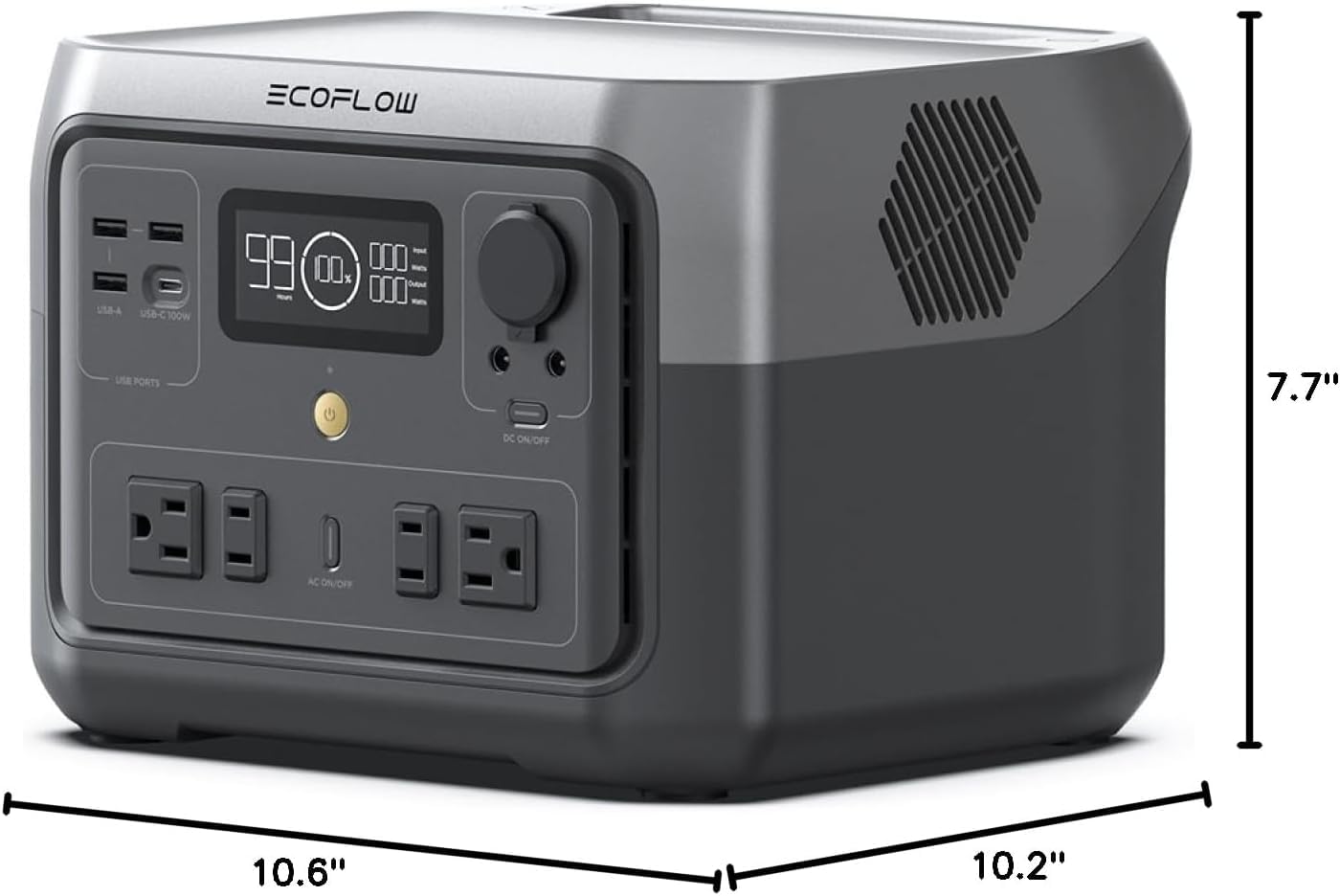 Portable Solar Generator Power Station 500Wh LiFePO4 Fast-Charging with AC Output
