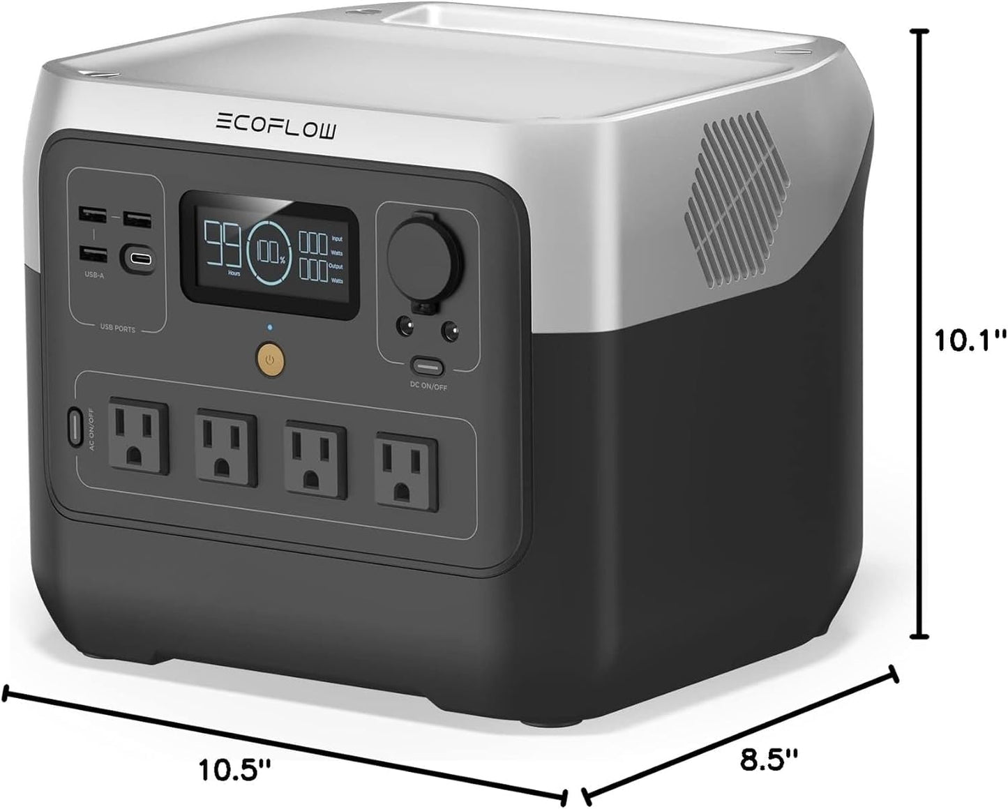 Portable Solar Generator 768Wh LiFePO4 Fast-Charging Power Station with AC Outlets