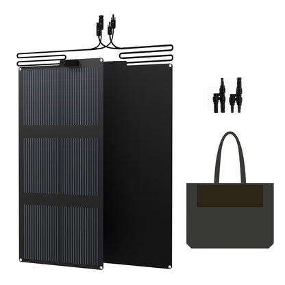 Foldable Portable Solar Charger with USB-C USB-A DC Outputs for Camping and Emergency Power