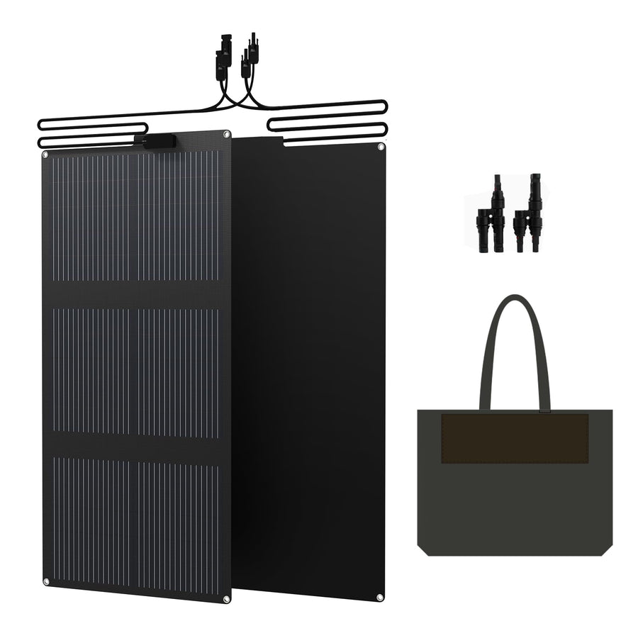 Foldable Portable Solar Charger with USB-C USB-A DC Outputs for Camping and Emergency Power