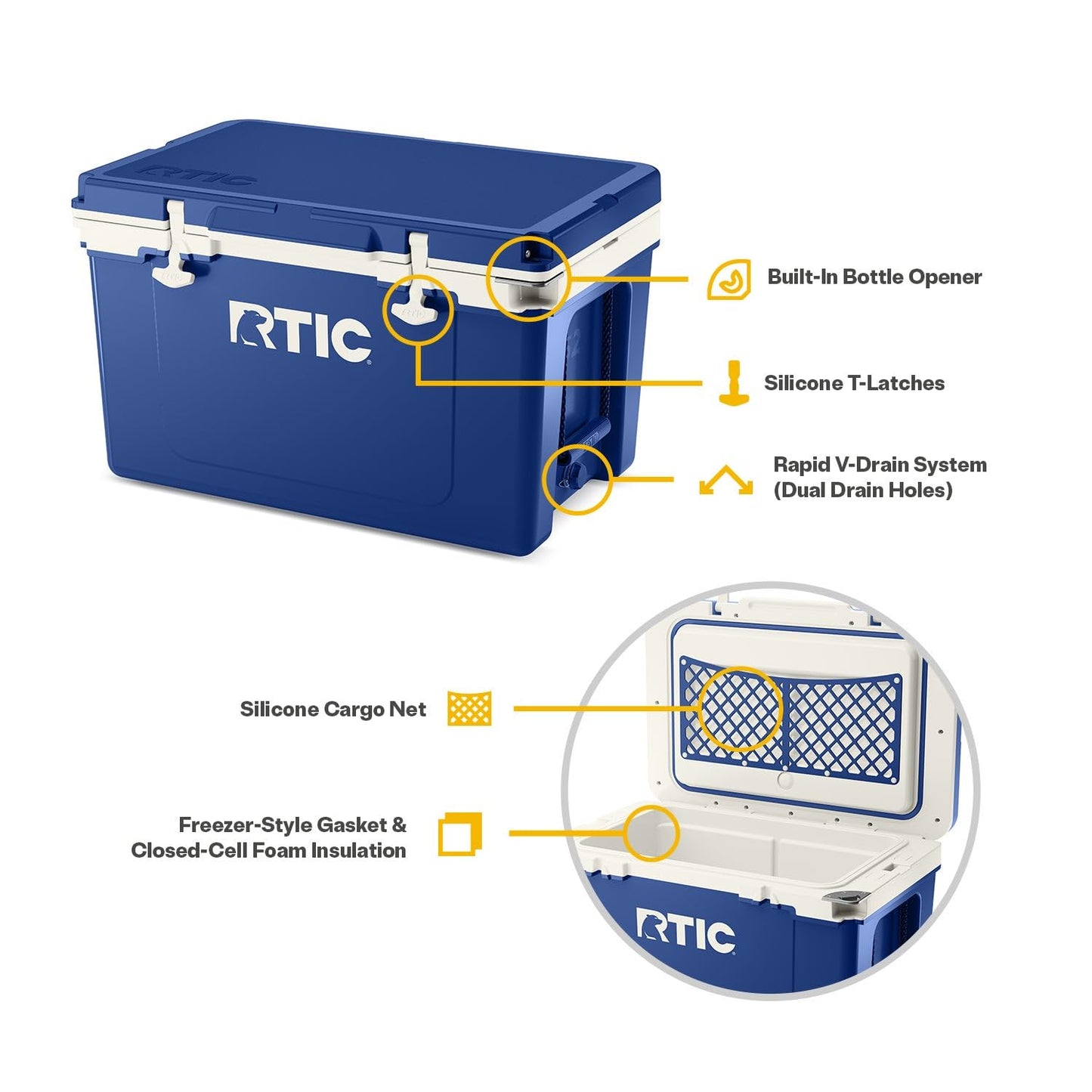 52-Quart Ultra-Light Hard Insulated Camping Cooler