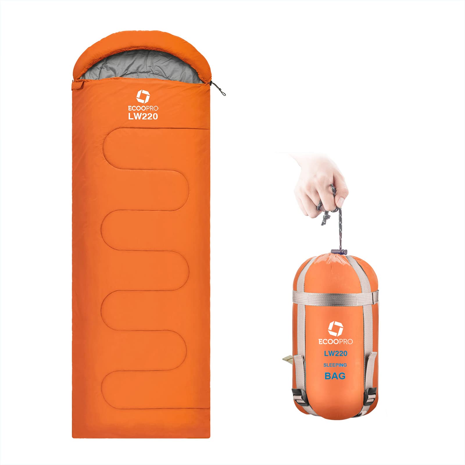 Compact Waterproof Warm Weather Sleeping Bag for Adults