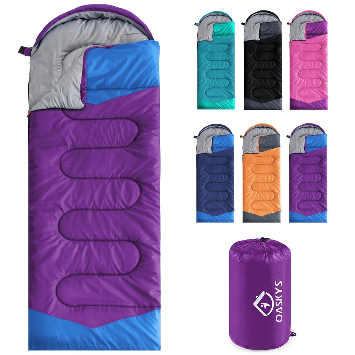 3-Season Waterproof Lightweight Sleeping Bag for All Ages