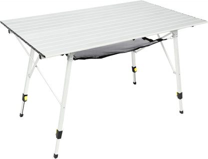 Adjustable Foldable Aluminum Camping Table with Carry Bag