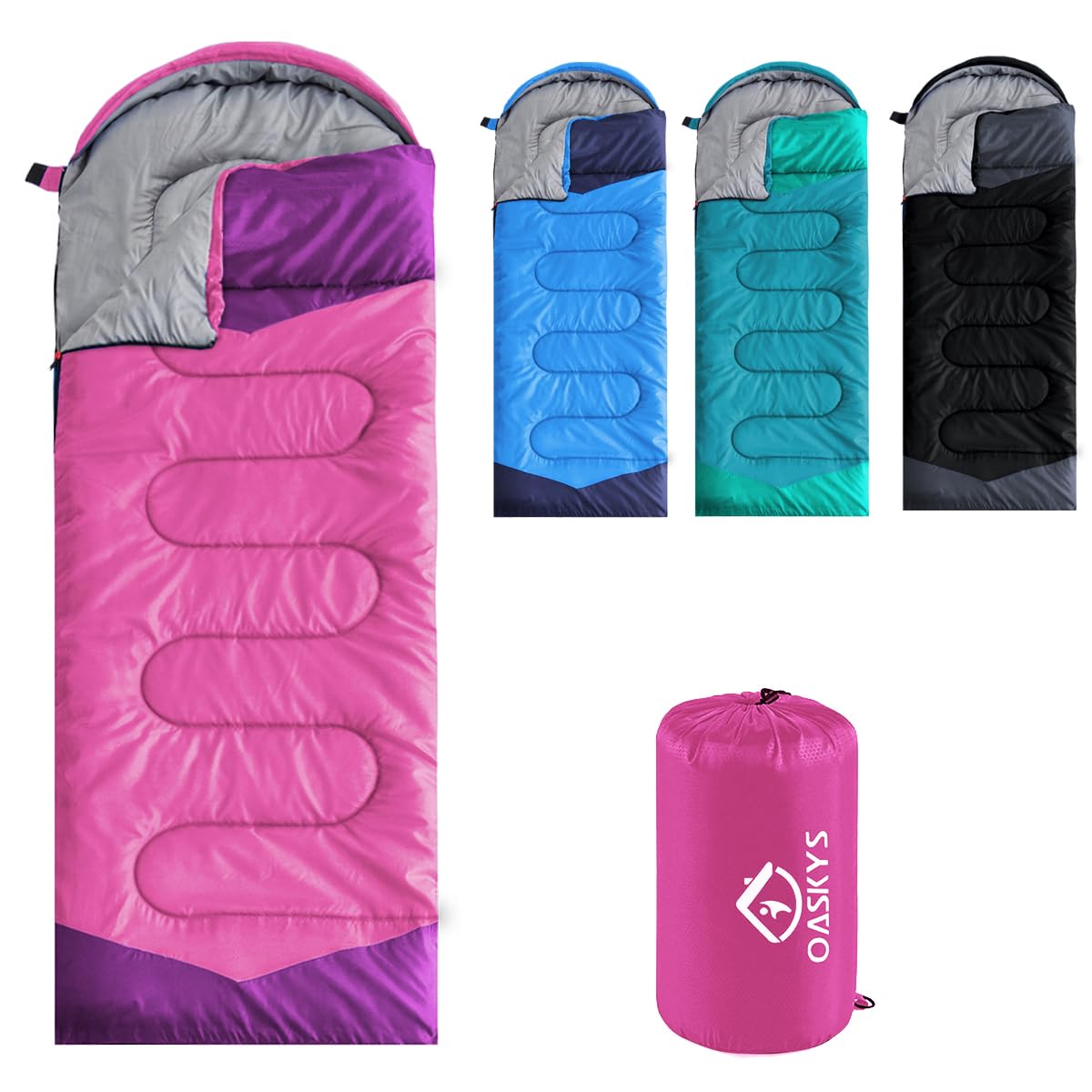 3-Season Waterproof Lightweight Sleeping Bag for All Ages