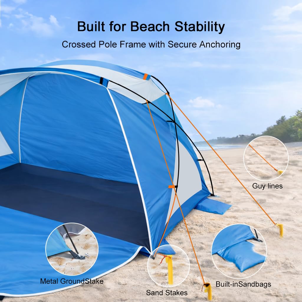 Portable UPF50+ Waterproof Beach Sun Shelter Canopy