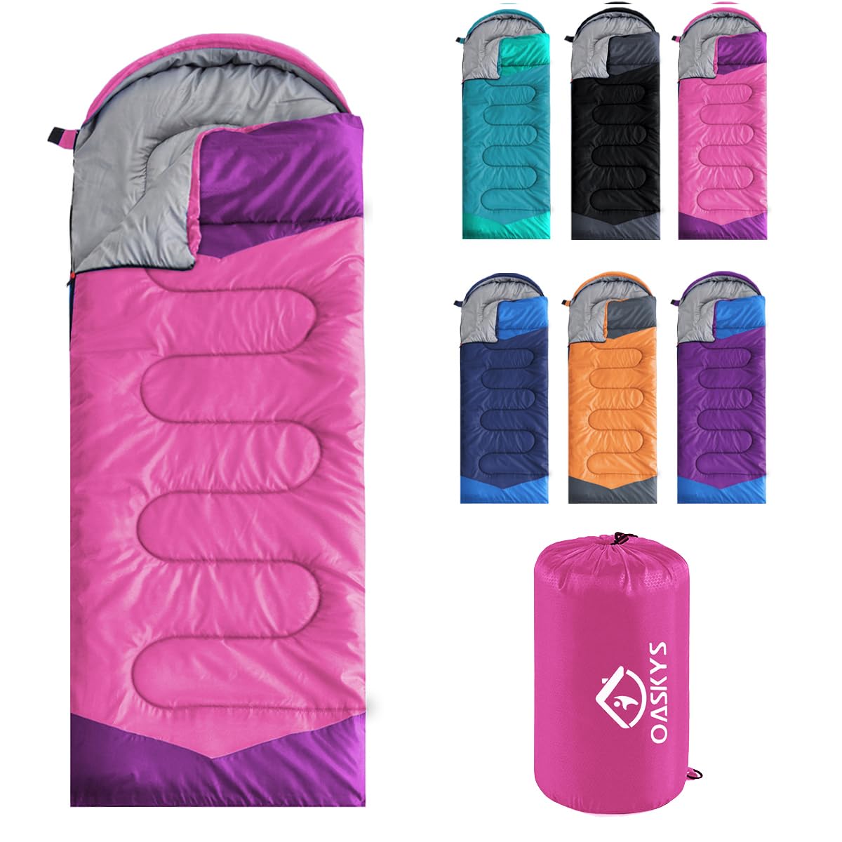 3-Season Waterproof Lightweight Sleeping Bag for All Ages