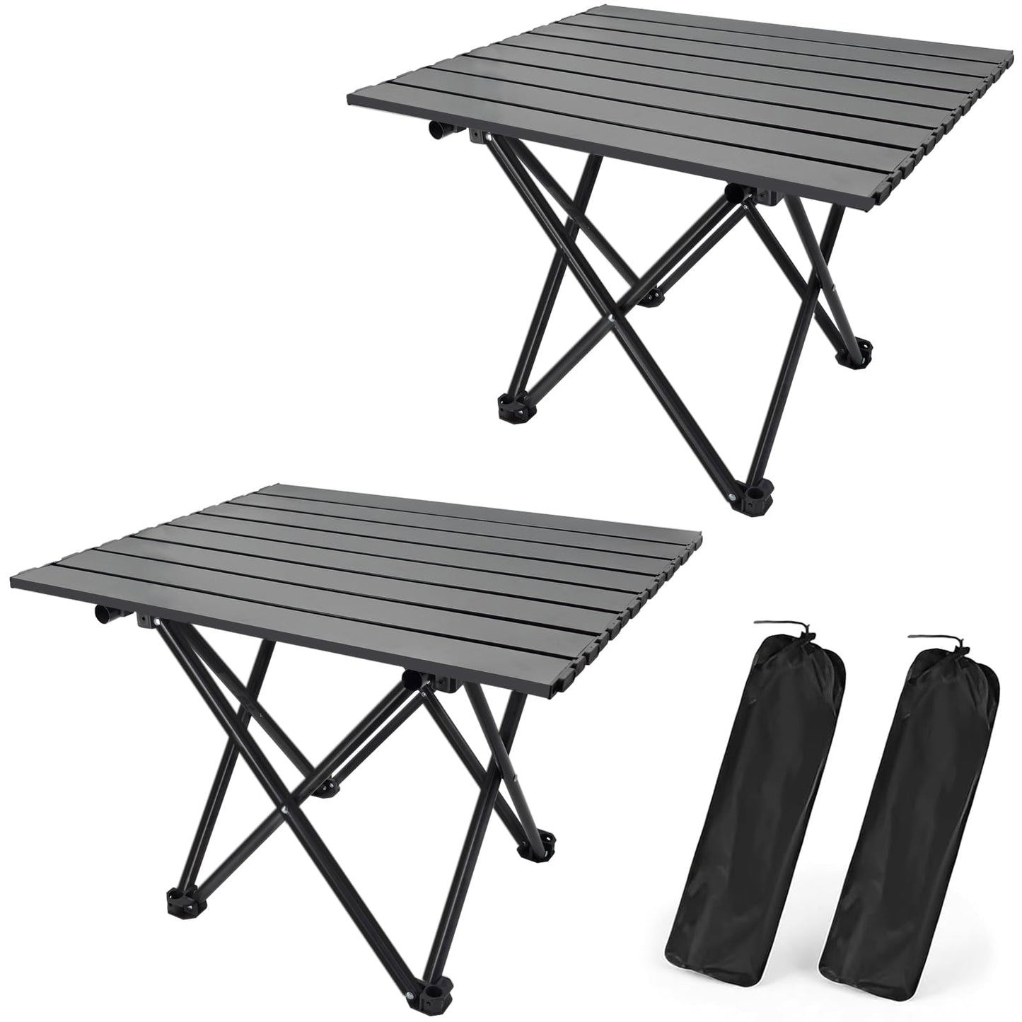 2-Pack Ultralight Foldable Portable Camping Tables with Carry Bag