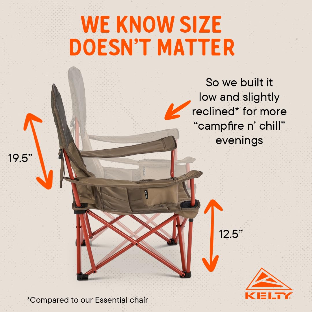 Kelty Lowdown Folding Chair, Camping Seat for Backyard Parties, Soccer Saturdays, Concerts, Beach, Tailgating