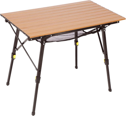 Adjustable Foldable Aluminum Camping Table with Carry Bag