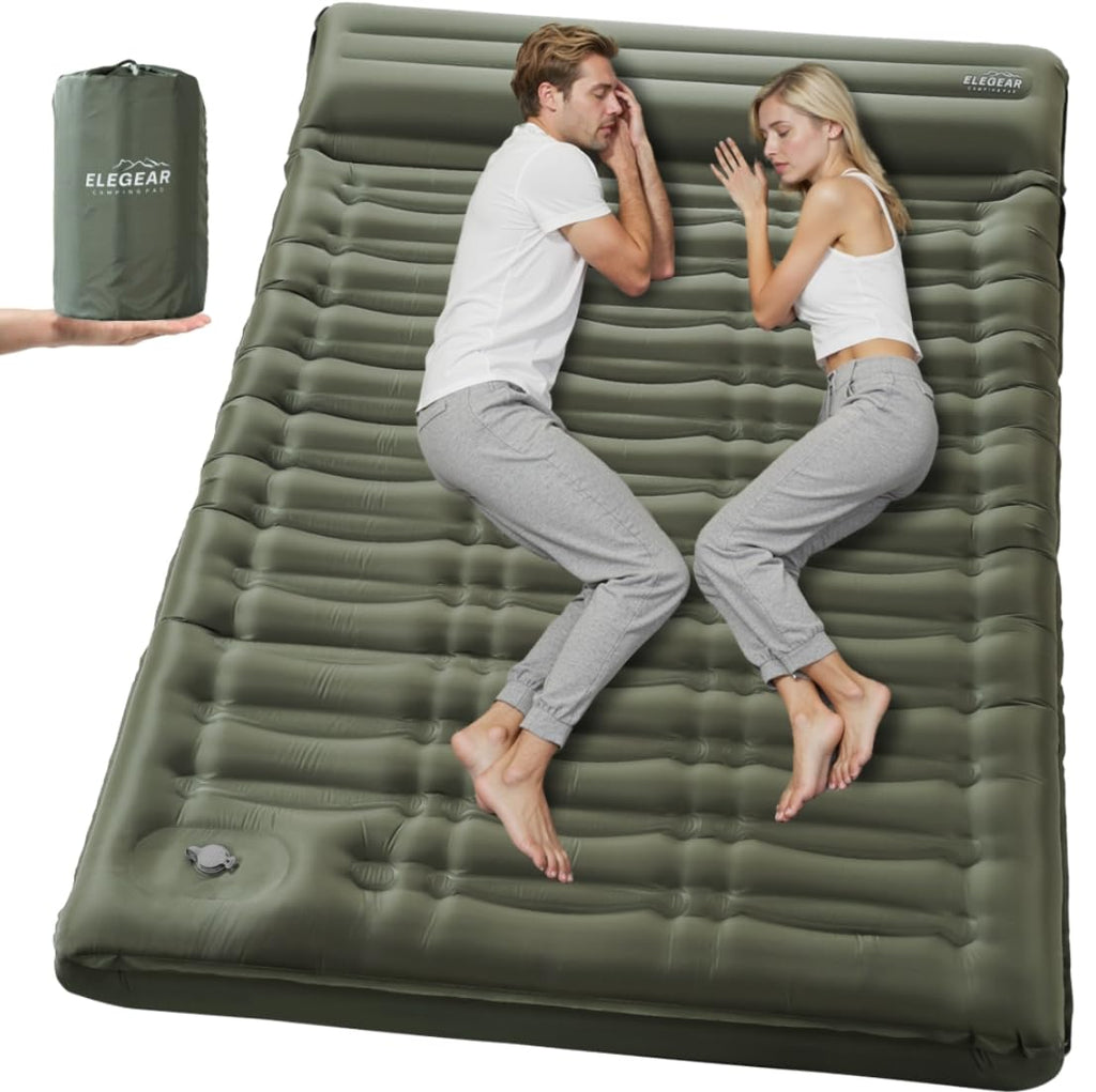 Ultra-Thick Camping Sleeping Pad with Pillow and Foot Pump