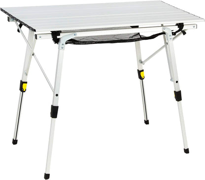 Adjustable Foldable Aluminum Camping Table with Carry Bag