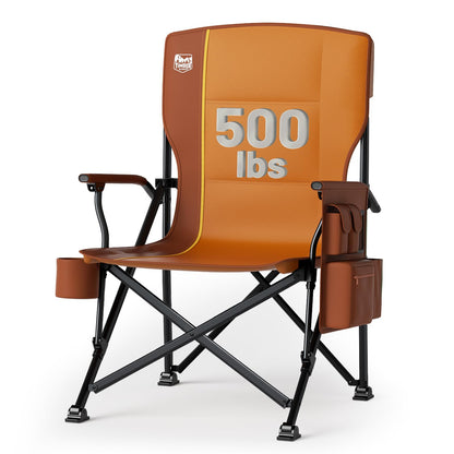 Oversized Heavy-Duty Folding Camping Chair with Cooler Bag