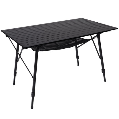 Adjustable Foldable Aluminum Camping Table with Carry Bag