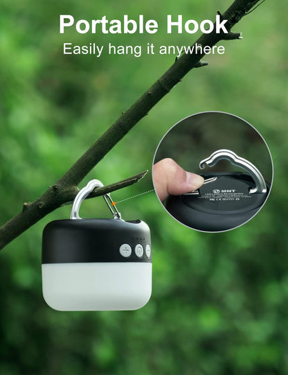 1000LM Rechargeable LED Camping Lantern with Hanging Hook for Emergency Outdoor Use