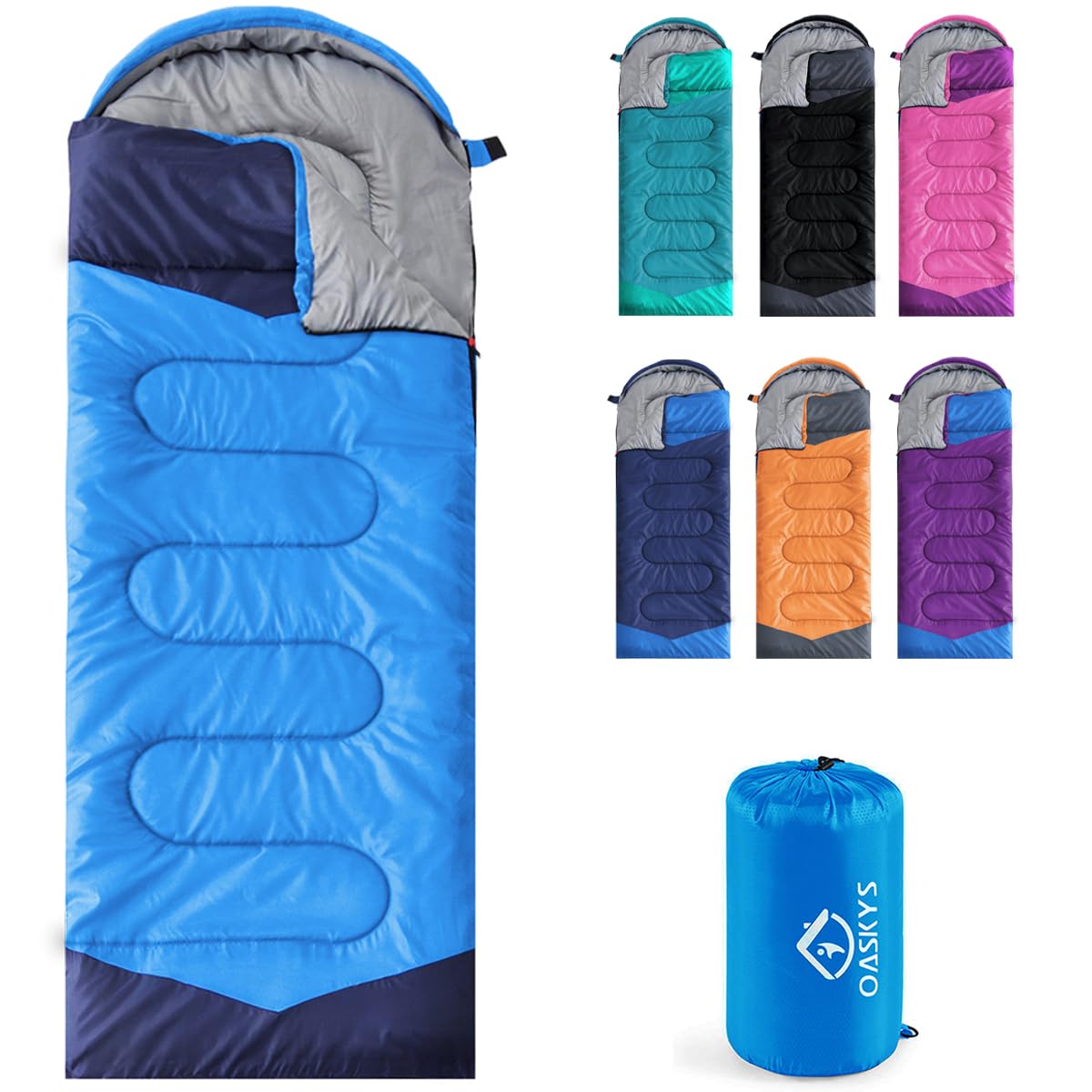 3-Season Waterproof Lightweight Sleeping Bag for All Ages