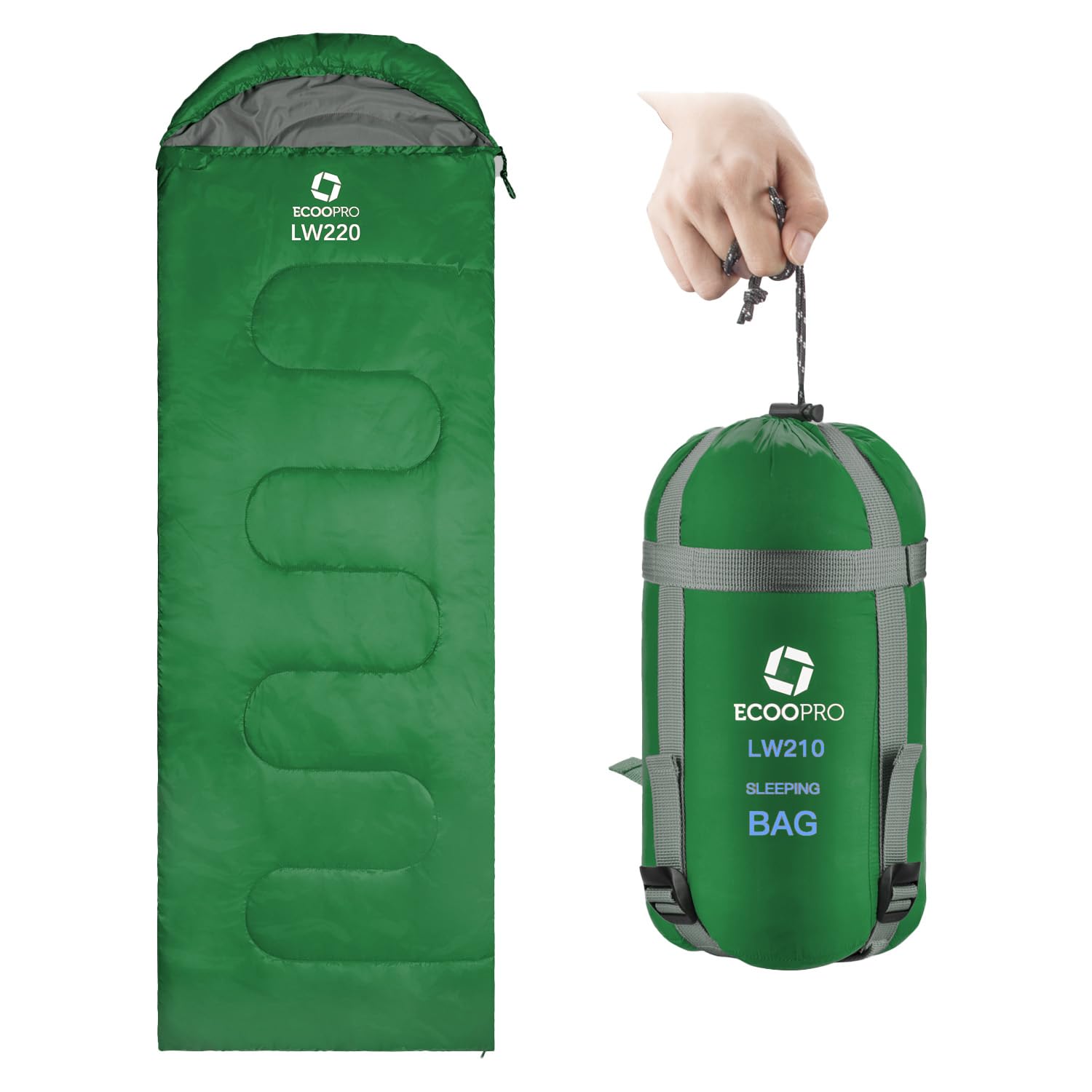 Compact Waterproof Warm Weather Sleeping Bag for Adults