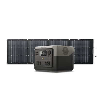 Portable Solar Generator Power Station 500Wh LiFePO4 Fast-Charging with AC Output