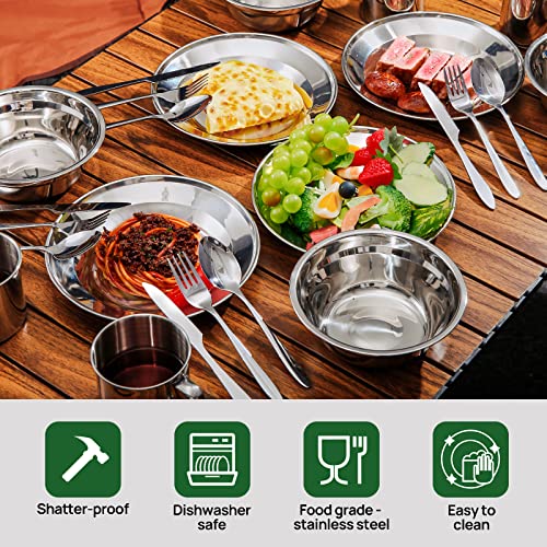 29-Piece Stainless Steel Camping Mess Kit with Tableware Set