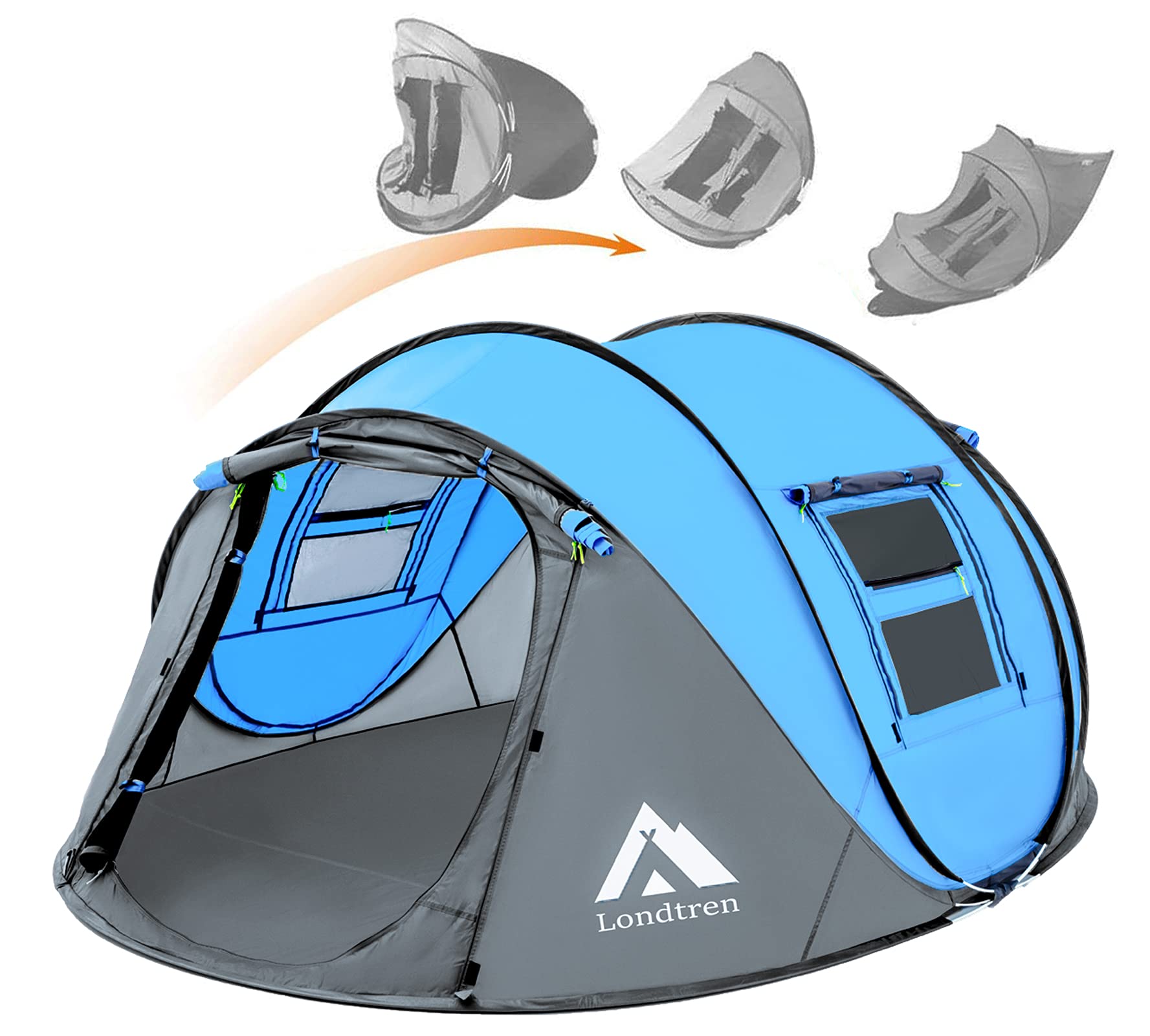 4 Person Waterproof Instant Pop-Up Tent with Dual Doors