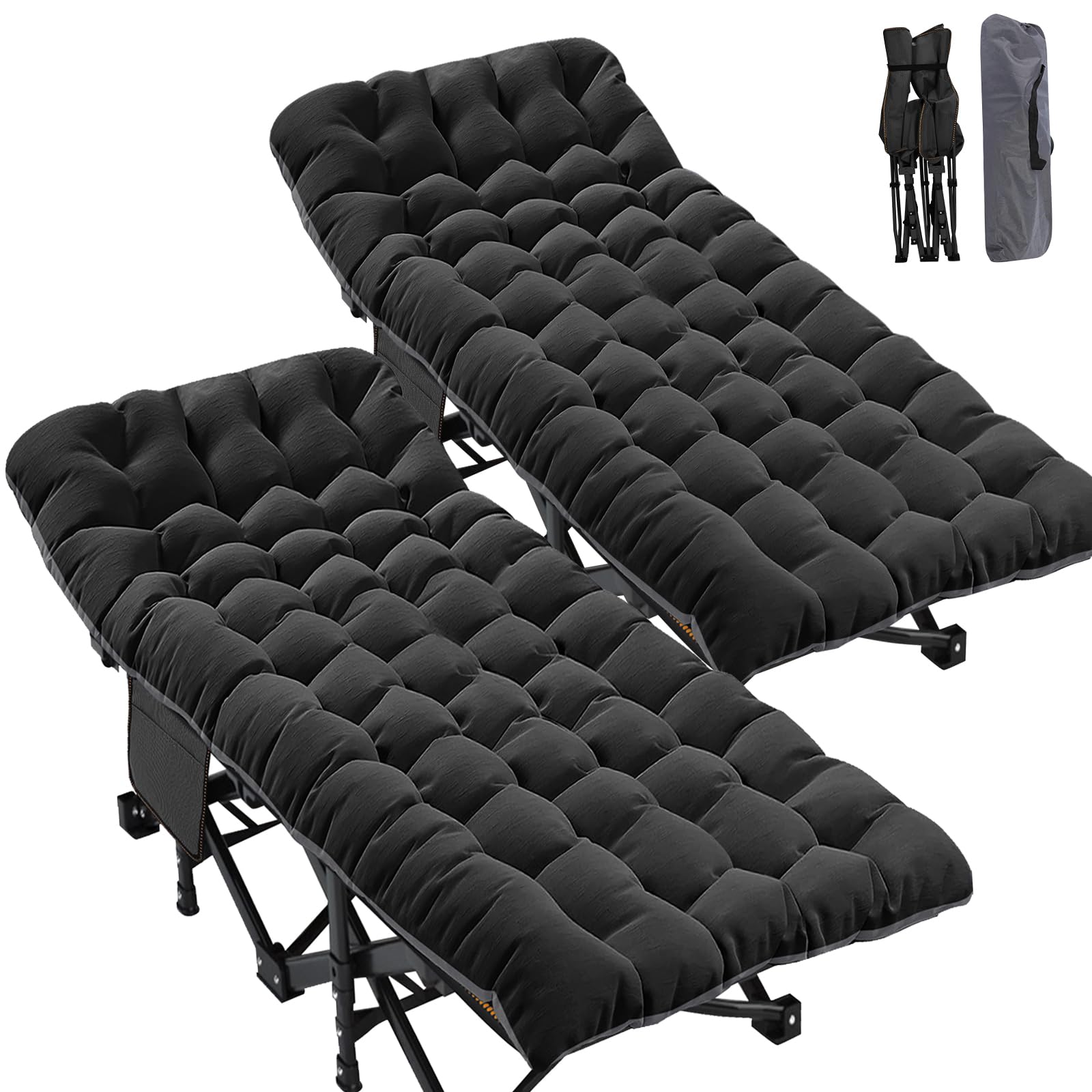 ABORON Folding Camping Cot W/Mat for Adults