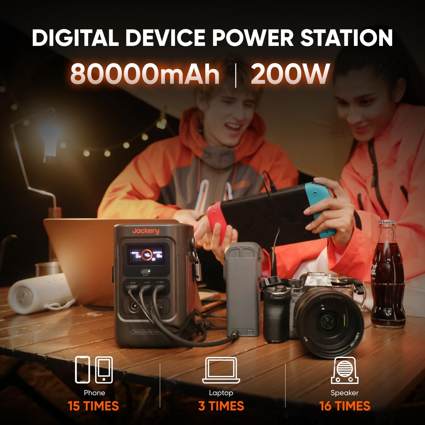 Portable Solar Generator 293Wh Lithium Backup Power Station for Camping and Outdoor Use