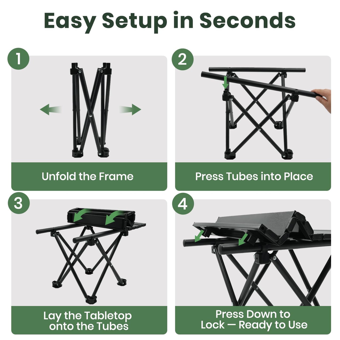 2-Pack Ultralight Foldable Portable Camping Tables with Carry Bag