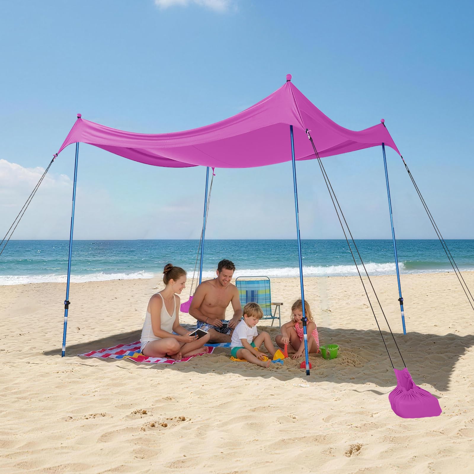 10x10 Easy Pop-Up Beach Sun Shelter Canopy with UPF50+ Protection