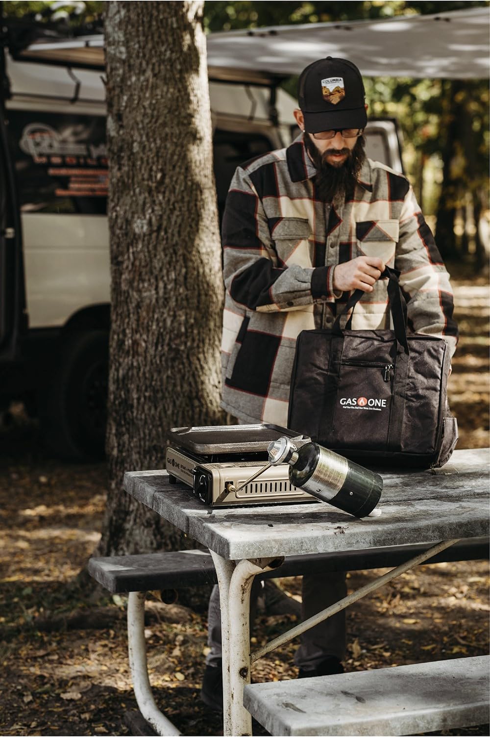 Dual Fuel Portable Camping Stove with Carrying Case
