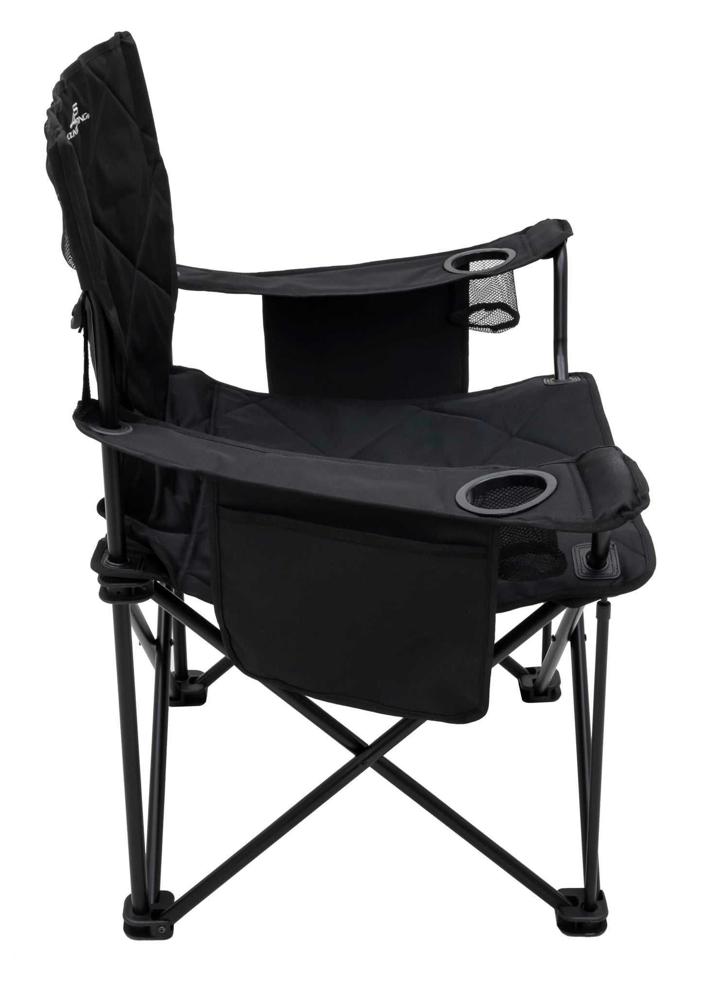 Heavy-Duty Folding Camping Chair with Mesh Cup Holders and Storage Pockets